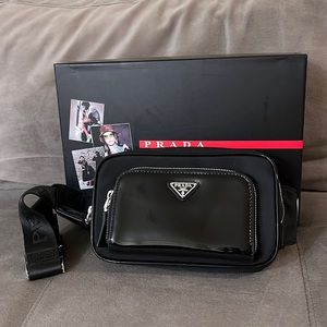 Prada Re-Nylon and brushed leather belt bag